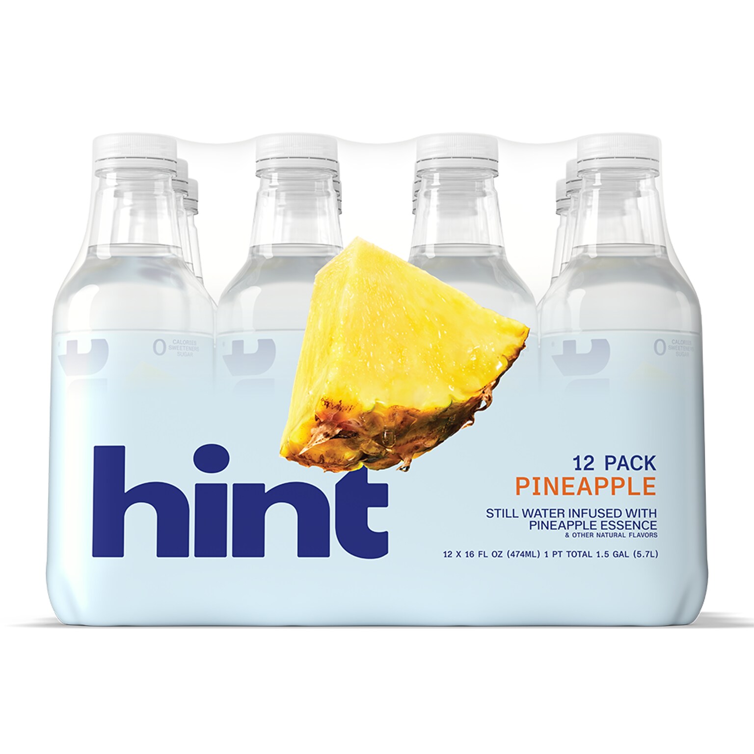 Hint Pineapple Flavored Water, 16 oz., 12/Carton (00129)
