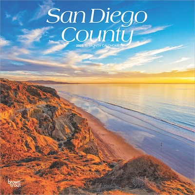 2025 BrownTrout San Diego County 12 x 12 Monthly Square Wall Calendar (9781975476045)