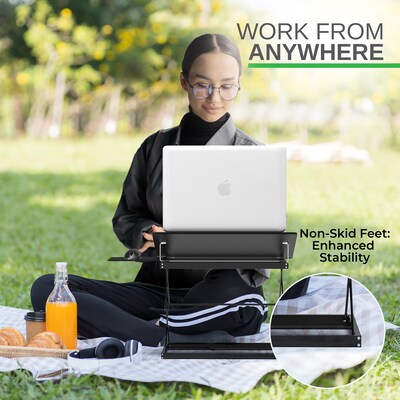 Uncaged Ergonomics CD4 16.25" x 12.25" Metal Laptop Stand, Black (CD4-b)