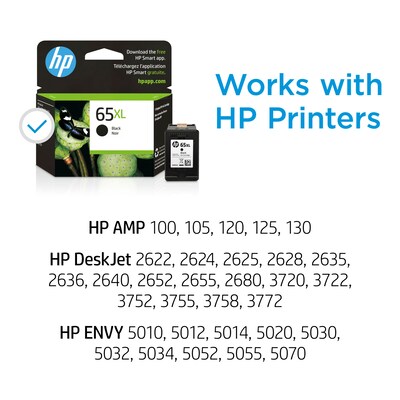HP 65XL Black High Yield Ink Cartridge (N9K04AN#140)