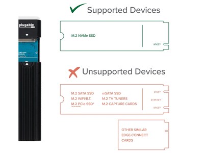 Plugable M.2 USB 3.1 NVMe External Hard Drive Enclosure, SSD, Black (USBC-NVME)