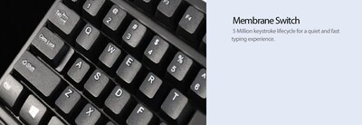 Adesso Tru-Form Wireless Ergonomic Keyboard and Optical Mouse Combo, Black (WKB-1150CB)