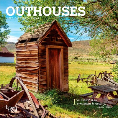 2027 BrownTrout Outhouses 7 x 7 Monthly Wall Calendar (9798330709595)