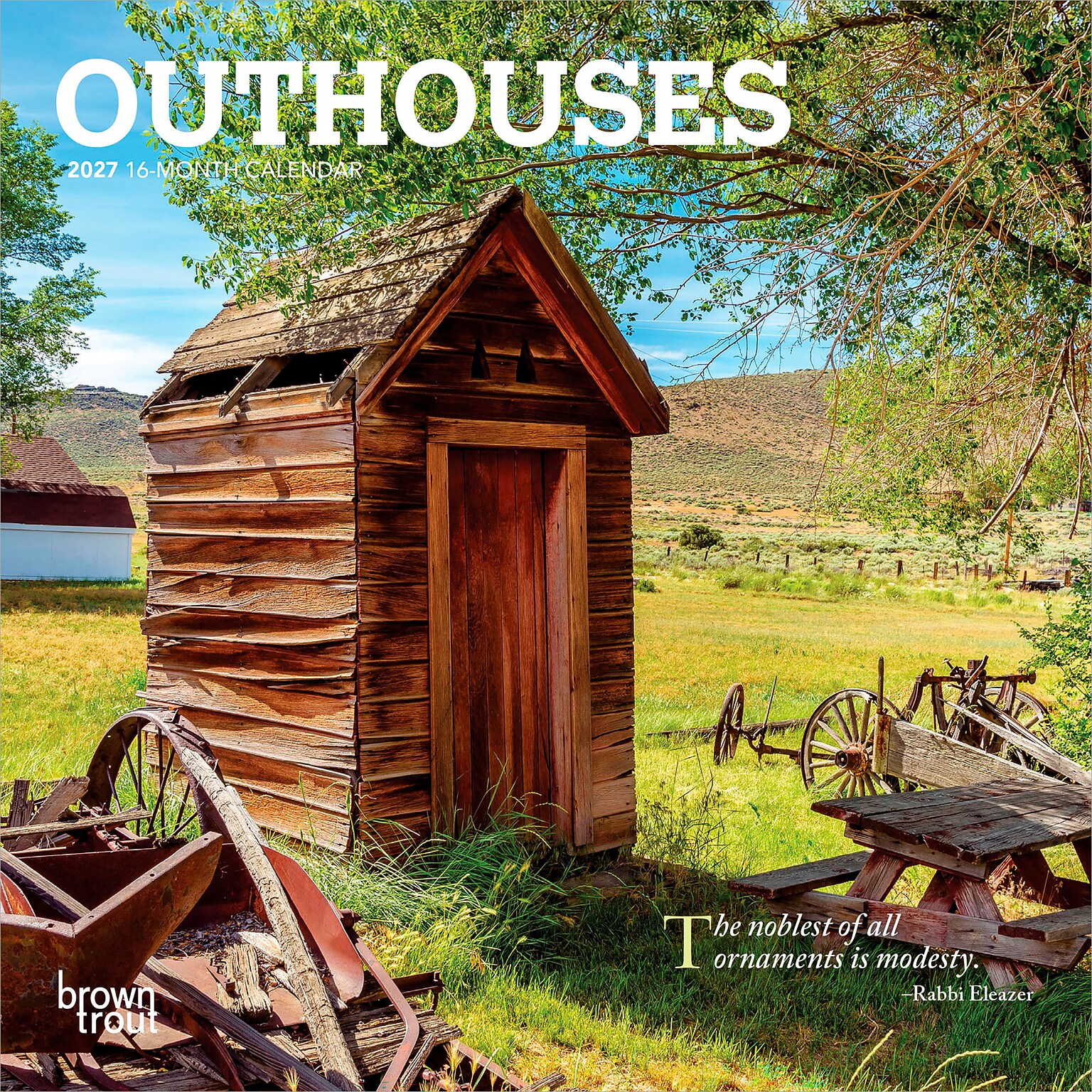 2027 BrownTrout Outhouses 7 x 7 Monthly Wall Calendar (9798330709595)