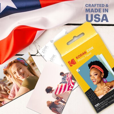 Kodak Zink Premium Photo Paper, 2" x 3", 100 Sheets/Pack (RODZ2X3100)