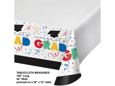 Creative Converting Cap Toss Graduation Tablecloth, Multicolor, 3/Pack (DTC369878TC)