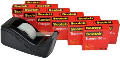Scotch® Transparent Tape, 3/4 x 27.77 yds., 12 Rolls/Pack (600KC60)
