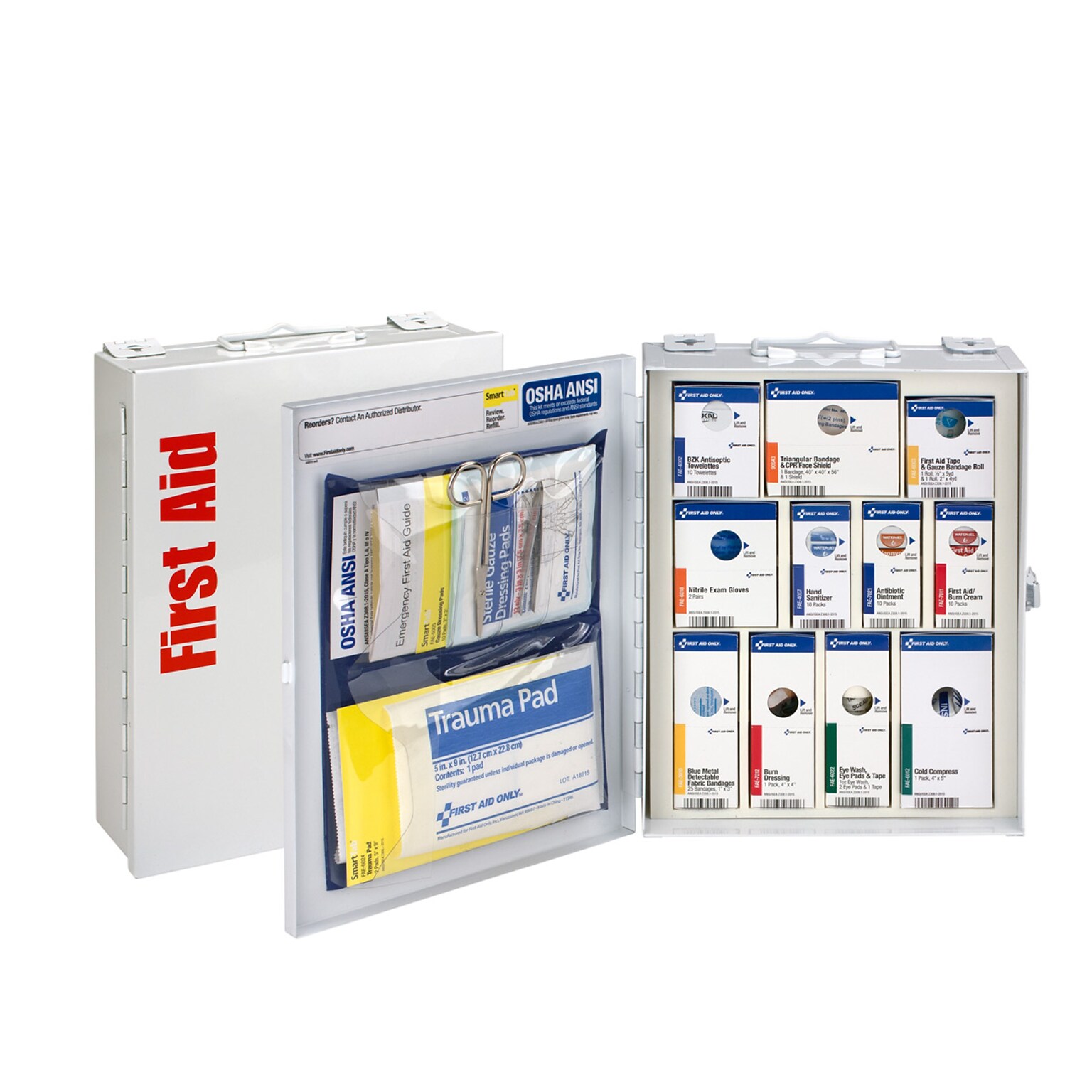 SmartCompliance Food Service Metal First Aid Cabinet without Medication, ANSI Class A, 25 People, 95 Pieces (90658-021)