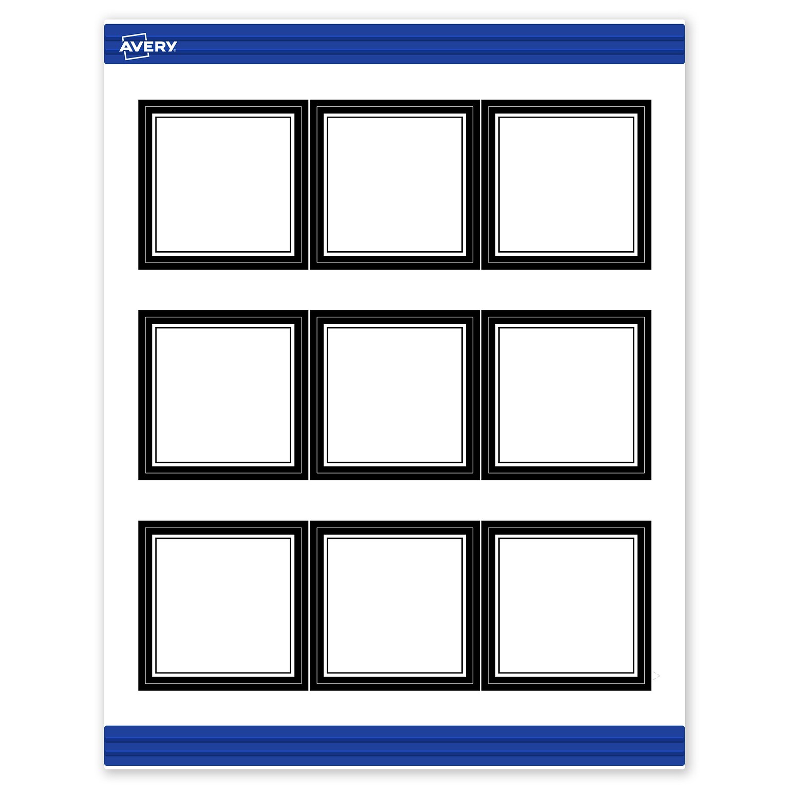 Avery Double Black Border Matte Blank Card, White, 90/Pack (S00-DM7)