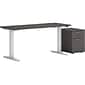 HON Mod 60"W Adjustable Standing Desk with Mobile Storage, Slate Teak (HLPLRW6024CHATBFSL1)