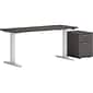 HON Mod 60W Adjustable Standing Desk with Mobile Storage, Slate Teak (HLPLRW6024CHATBFSL1)