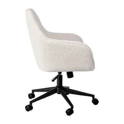 Martha Stewart Rayna Fabric Swivel Office Chair, White/Oil Rubbed Bronze (CH2209216WHBK)