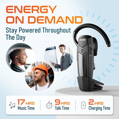 Delton 87X Wireless Single-Ear Bluetooth Earbud Headset, Black (DHB87X)