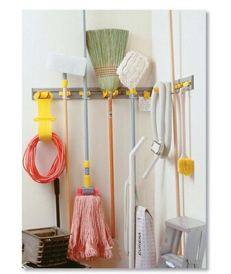 Rubbermaid Closet Organizer Tool Holder, 34"W x 3.25"D x 4.25"H, Gray (RCP199300GY)