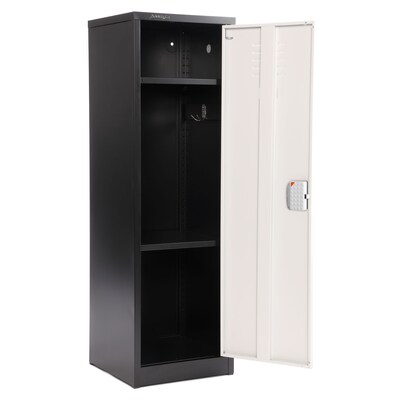 AdirOffice 48H Single Tier Black/White Storage Locker (ADI629-01-B-W-DL)