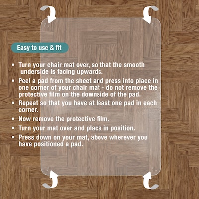 Floortex Slip-Resistant Chair Mat Pads, 45/Pack (NPPDFLAD0001)