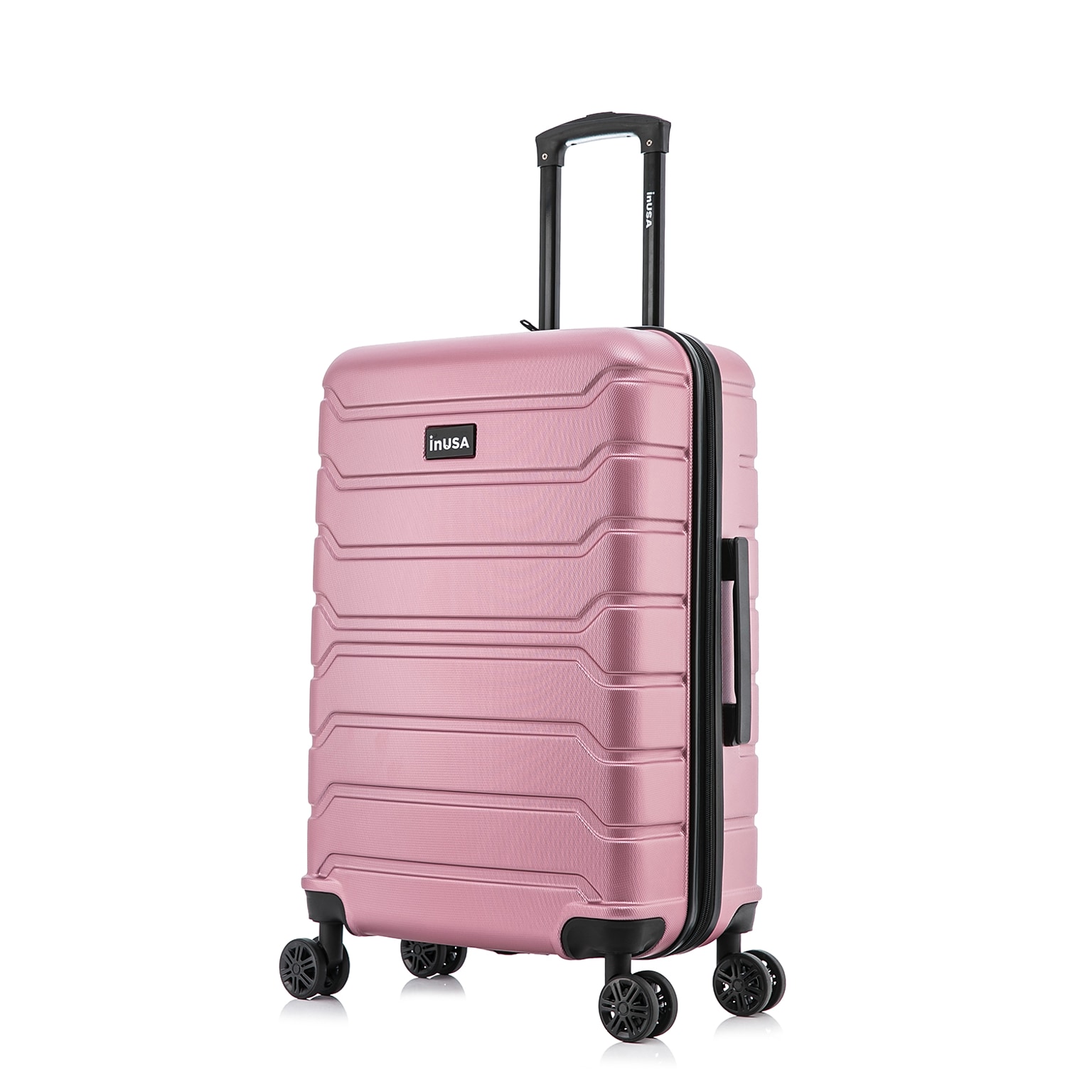 InUSA Trend Plastic 4-Wheel Spinner Luggage, Rose Gold (IUTRE00M-ROS)