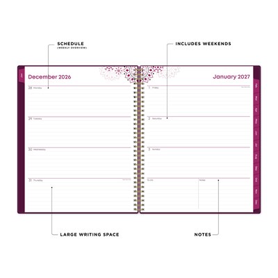 2027 Blue Sky Gili 8.5 x 11 Calendar Year Weekly & Monthly Planner, Plastic Cover (117889-27)