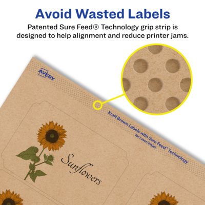 Avery Laser/Inkjet Multipurpose Labels, 3" x ", Kraft Brown, 400/Box (94267)