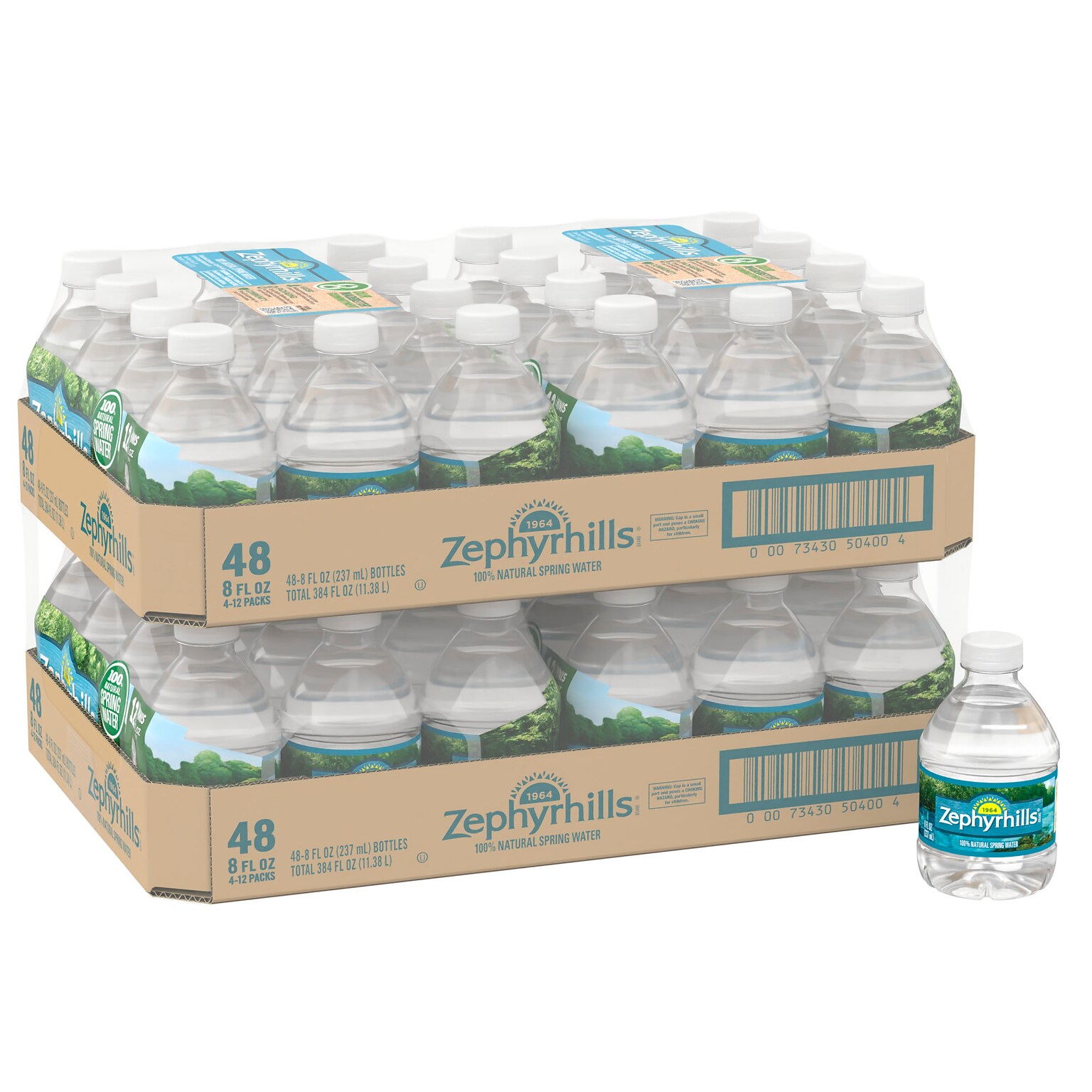 Zephyrhills 100% Natural Spring Water, 8 oz., 48/Pack (11475286)