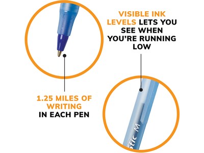 BIC Round Stic Xtra Life Ballpoint Pen, Medium Point, 1.0mm, Blue Ink, 500/Pack (GSM500E-BLU)