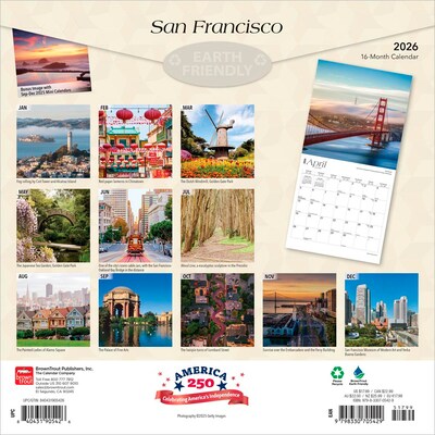 2026 BrownTrout San Francisco 12 x 12 Monthly Wall Calendar (9798330705429)