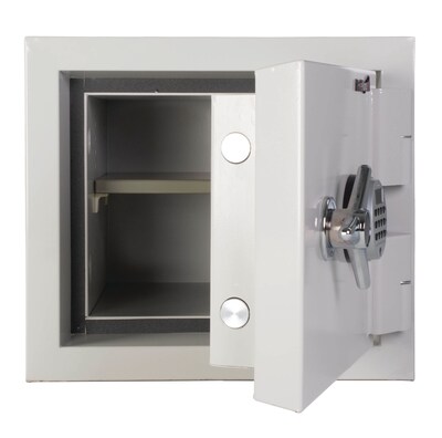 FireKing Fire-Rated Safe with Adjustable Shelf, 1.2 Cu. Ft., White (KF1114-1WHE)