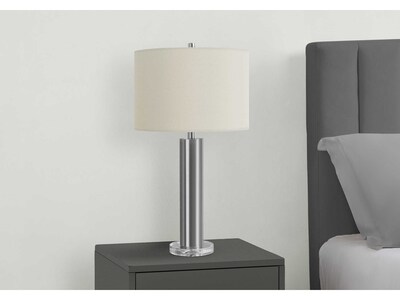 Monarch Specialties Inc. Table Lamp, Nickel/Ivory (I 9657)