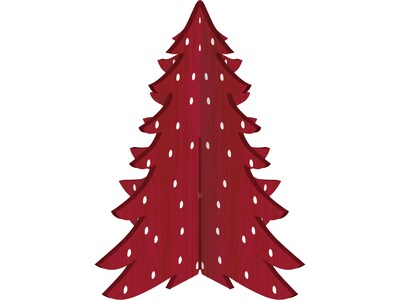 Amscan Christmas 2D Small Tree Decoration, Red/White, 3/Pack (244244)