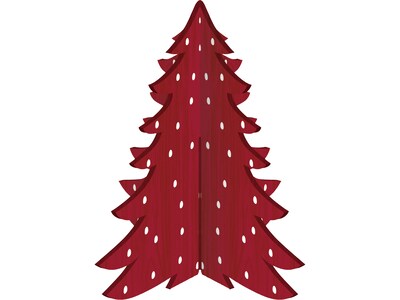 Amscan Christmas 2D Small Tree Decoration, Red/White, 3/Pack (244244)