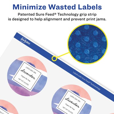 Avery Laser/Inkjet Round Multipurpose Labels, 3" Dia., 150 Labels/Pack  (94513)