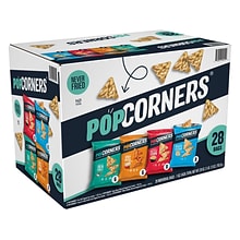 Popcorners Gluten-Free 4-Flavor Popped Corn Chips Snacks Variety Pack, 28 Bags/Box (02486)