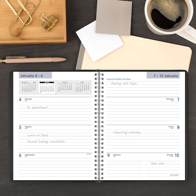 2027 AT-A-GLANCE DayMinder Executive 7" x 8.75" Weekly & Monthly Planner, Faux Leather Cover, Black (G546-00-27)