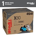 WypAll X80  HydroKnit Wipers, Blue, 160/Carton (41041)