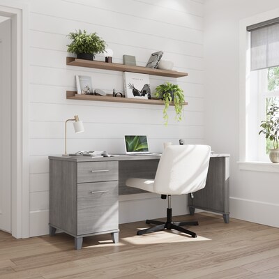 Bush Furniture Somerset 72"W Office Desk with Drawers, Platinum Gray (WC81272)