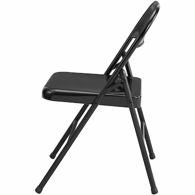 Lorell Laminate/Steel Office Folding Chair, Black, 4/Carton (LLR62527)
