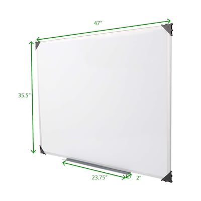 Mind Reader Dry-Erase Whiteboard Wall Mount With Eraser Marker Shelf, 36" x 48" (OFFBOARD-WHT)