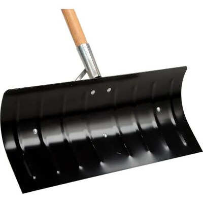 TrueTemper 24 Steel Blade Snow Pusher Shovel, Straight Wood Handle (1644300)