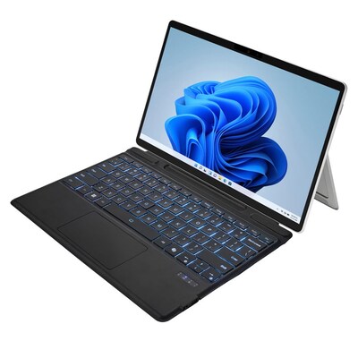 Adesso Aluminum 13" Portable Bluetooth Keyboard/Cover Case for Microsoft Surface Pro 8 & 9 & 10 & 11, Black (WKB-7040)