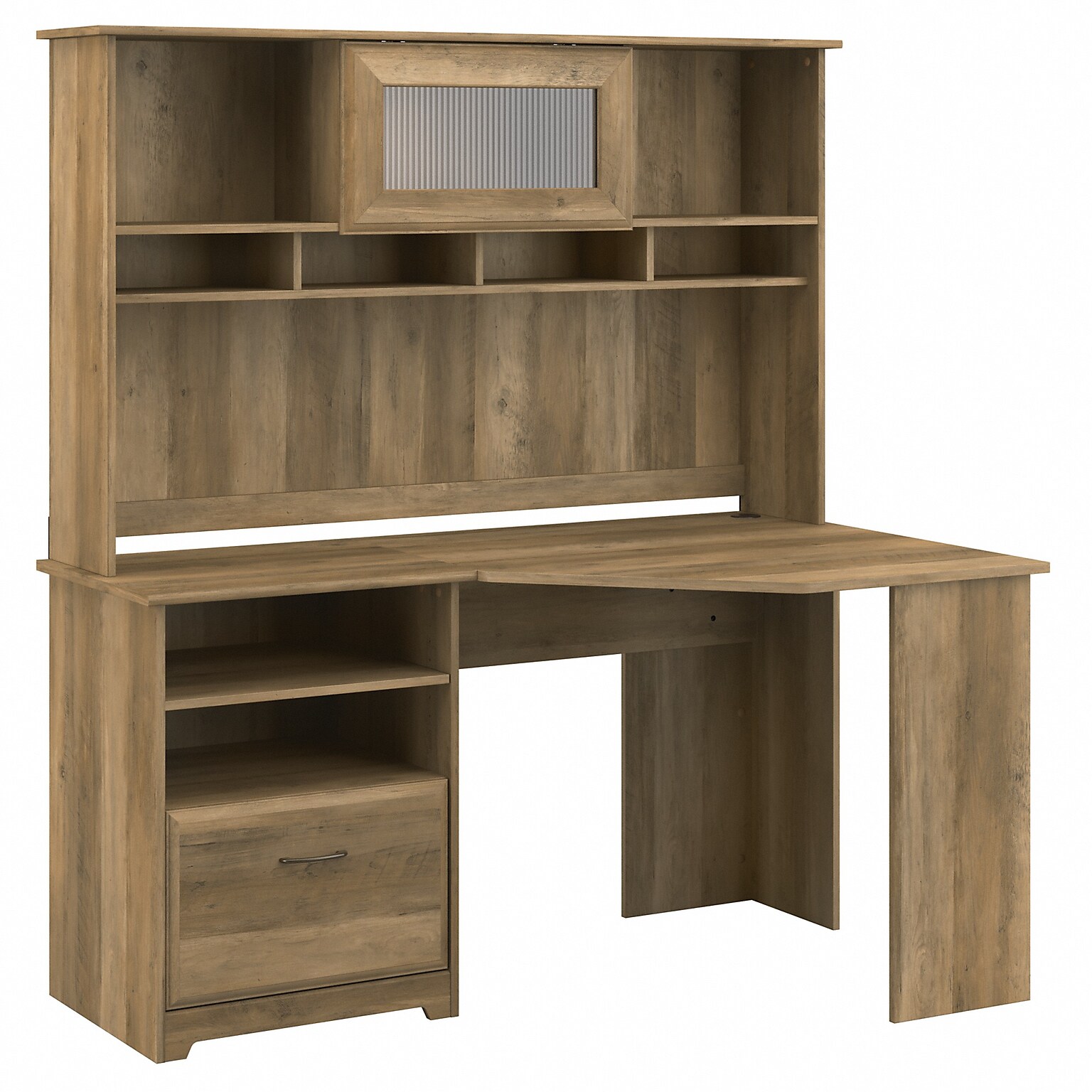 Bush Furniture Cabot 60 Corner Desk with Hutch, Reclaimed Pine (CAB008RCP)