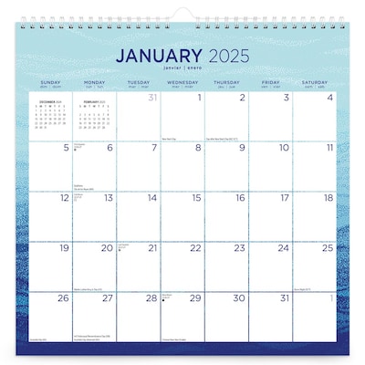 2025 BrownTrout Seaside Currents 12 x 12 Monthly Square Wire-O Wall Calendar (9781975478506)