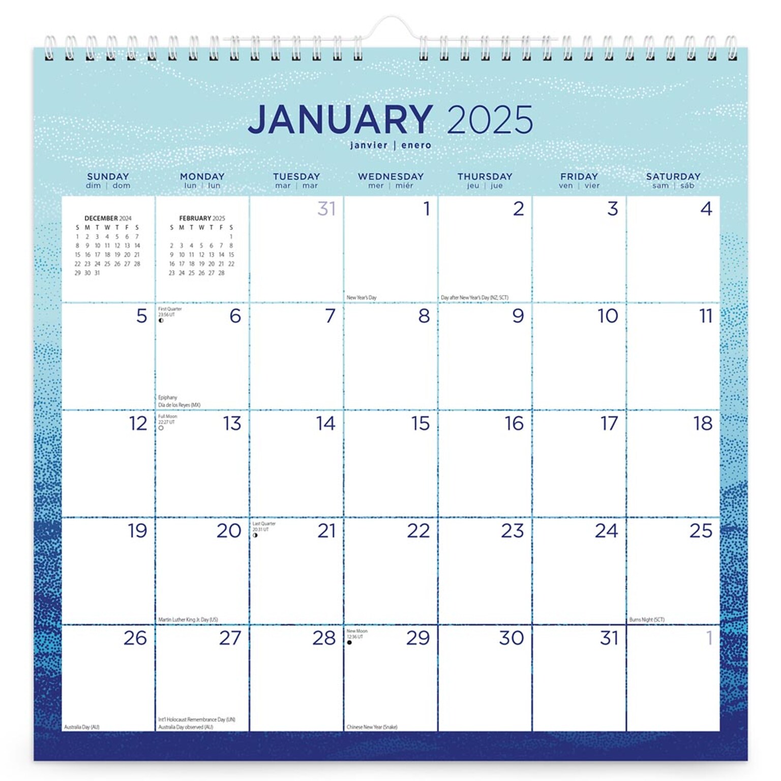 2025 BrownTrout Seaside Currents 12 x 12 Monthly Square Wire-O Wall Calendar (9781975478506)