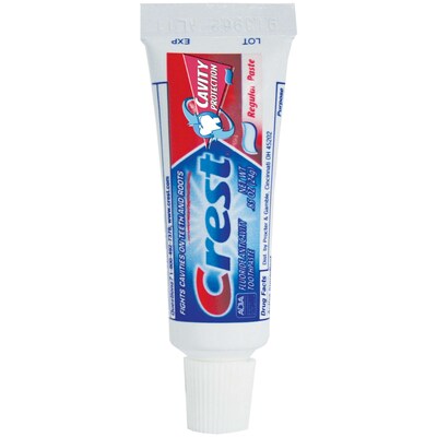 Crest Cavity Protection Toothpaste,  0.85 oz Travel Size Tube, 12 Tubes/Dispensit Box, 12 Dispensit Boxes/Carton