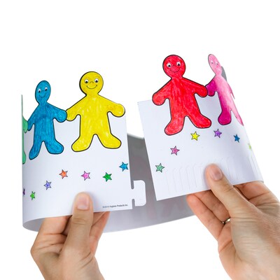 Hygloss Happy 100th Day Paper Crowns, 5" x  25", White, 24/Pack, 2 Packs/Bundle (HYG65266-2)