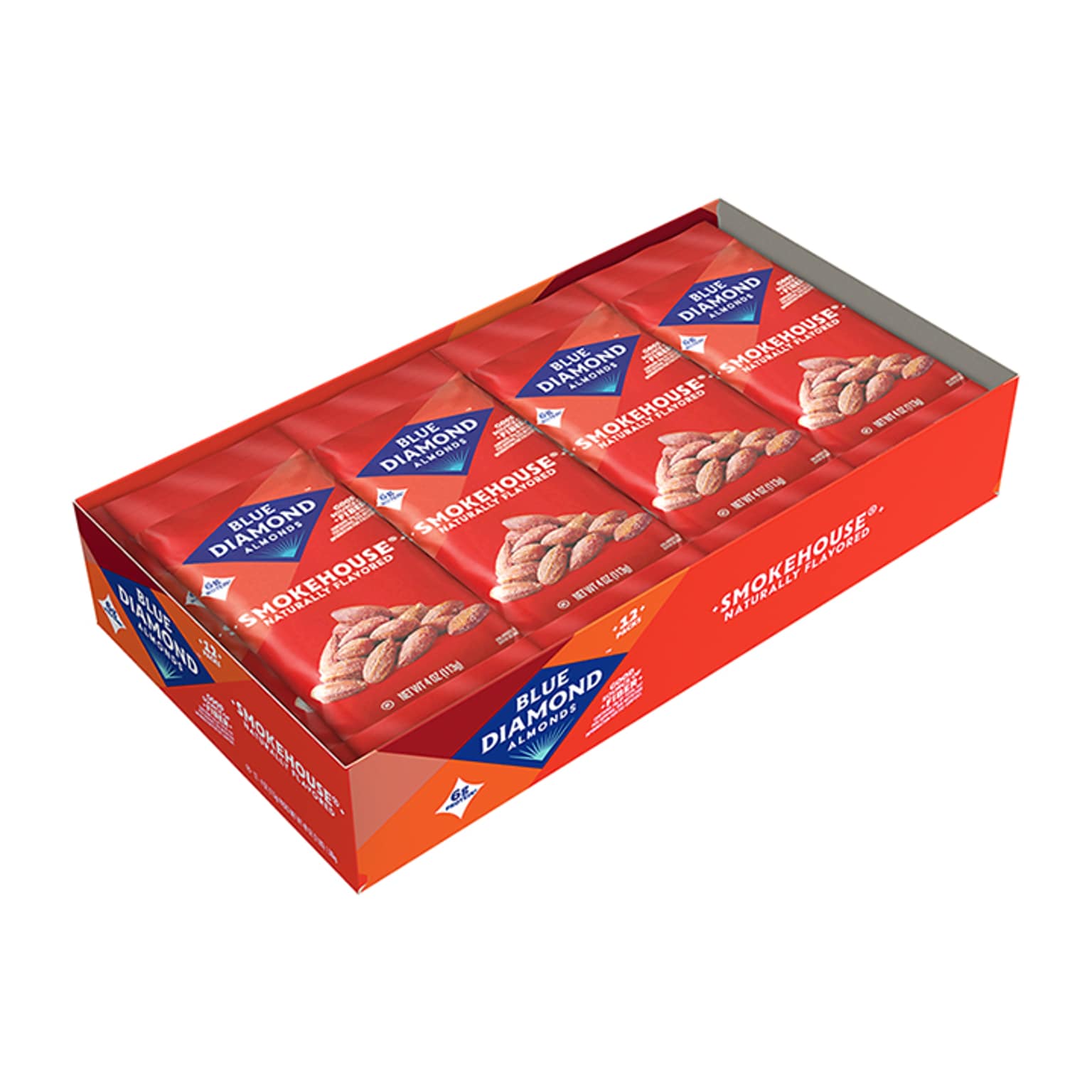 Blue Diamond Smokehouse Almonds, 4 oz., 12 Bags/Pack (BLU09918)
