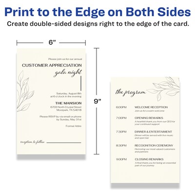 Avery Integrated Cards, 6" x 9", Matte Ivory, 10/Pack (95281)