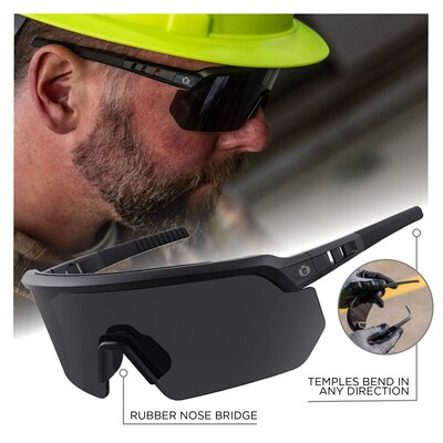 Ergodyne Skullerz AEGIR-HC Safety Glasses, Smoke Lens (55201)