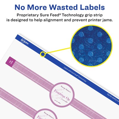 Avery Laser/Inkjet Multipurpose Labels, White, 5 Labels/Sheet, 100 Sheets/Pack (94118-WGP100)