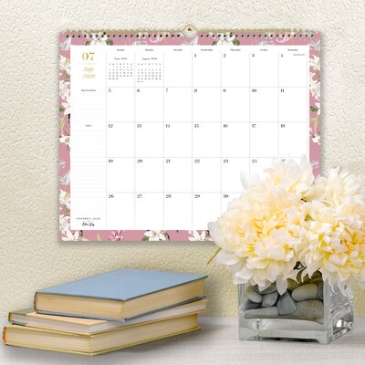 2026-2027 Blue Sky Wirebound Liliana Rose 12" x 15" Academic Monthly Wall Calendar, Assorted Colors (159083)