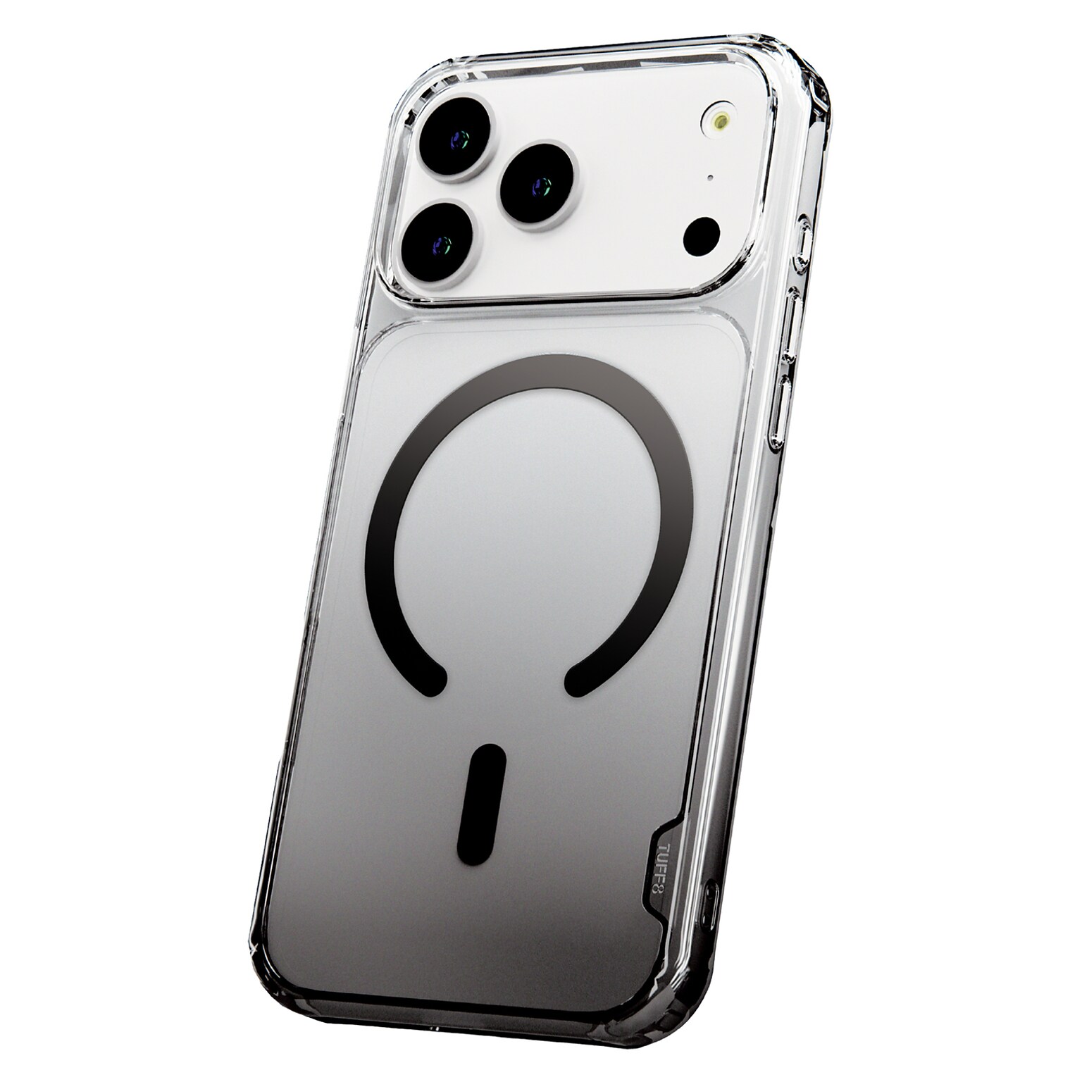 TUFF8 Gradient MagSafe Phone Case for iPhone 18 Pro Max, Shock Absorbing, Clear/Black (T8MG-IP1804)